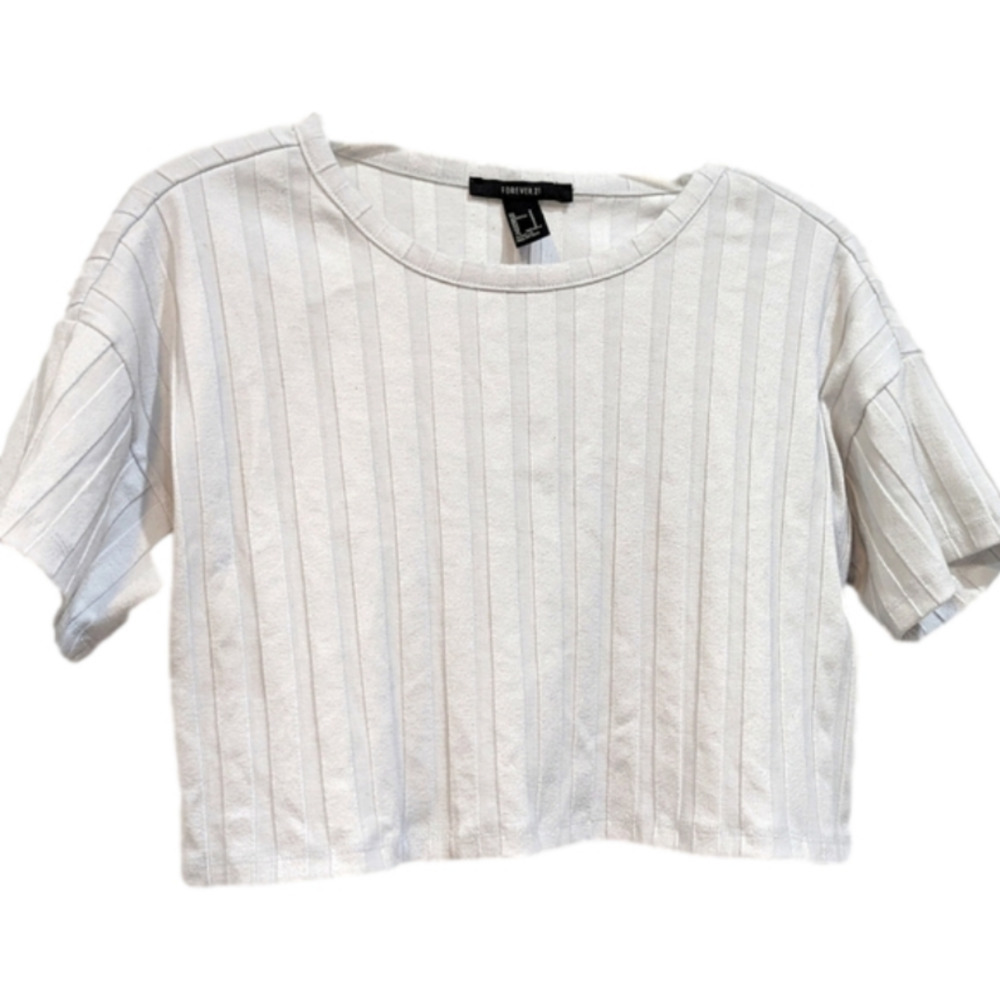 Forever 21 white crop top, size small